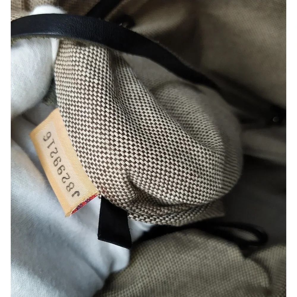 Dooney & Bourke Gray Canvas Leather Trim Front Pockets Zipper Hobo Shoulder Bag - Picture 12 of 16